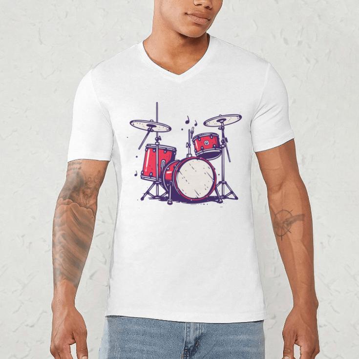 Drum Kit Electronic Drums Sweatshirt Men's V-Neck T-Shirt Drum Kit Electronic Drums Sweatshirt Men's V-Neck T-Shirt