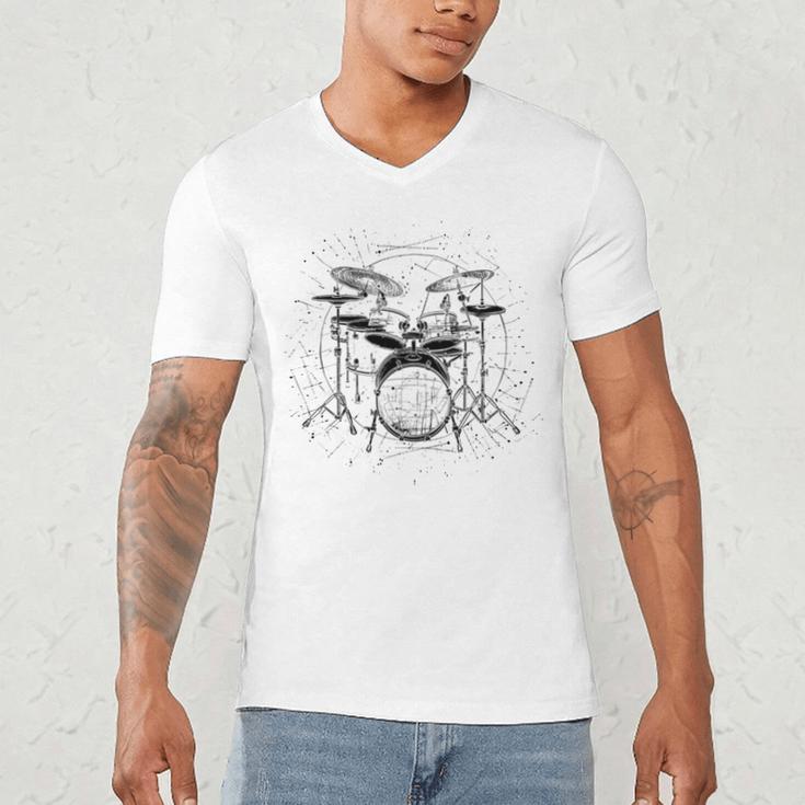 Drum Kit Men's V-Neck T-Shirt Drum Kit Men's V-Neck T-Shirt
