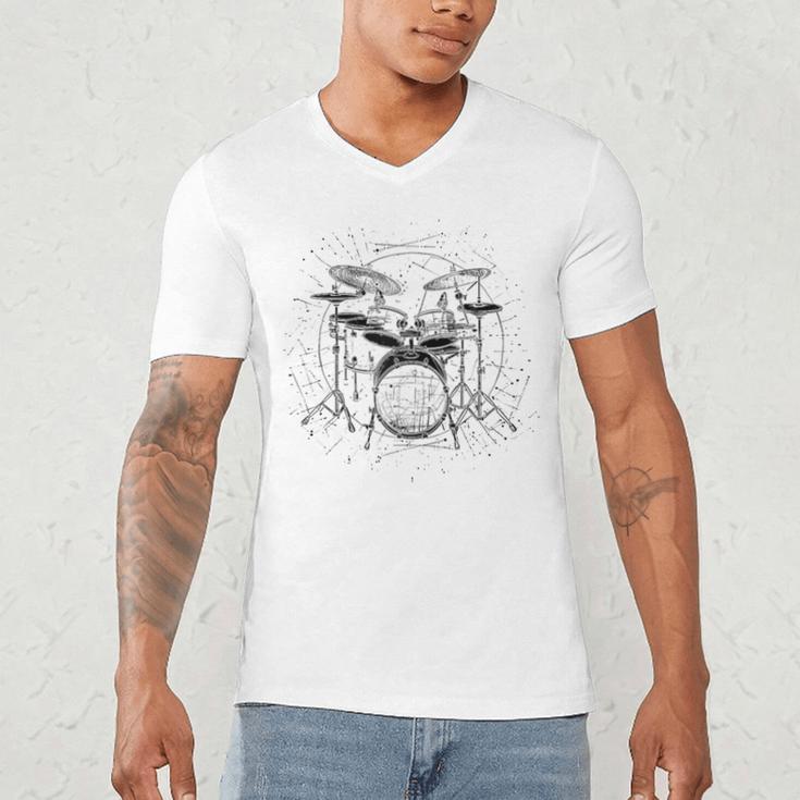Drum Kit Raglan Baseball Tee Men's V-Neck T-Shirt Drum Kit Raglan Baseball Tee Men's V-Neck T-Shirt