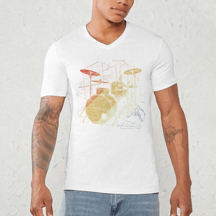 Drum Kit Retrowave Drums Men's V-Neck T-Shirt