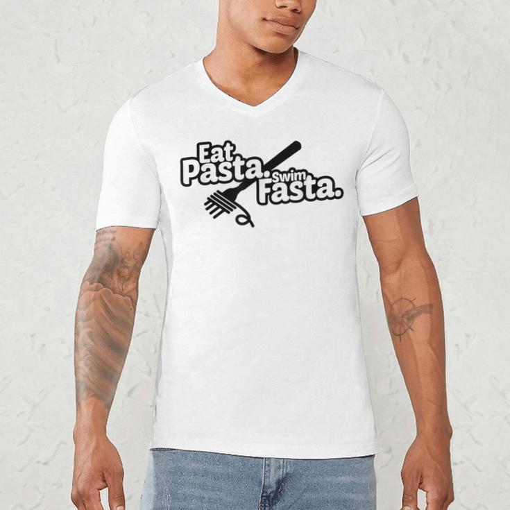 Eat Pasta Swim Fasta Swimmer Tshirt Swimming Men's V-Neck T-Shirt
