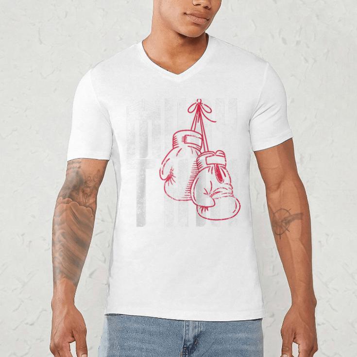 Fighter Gloves Muay Thai Raglan Baseball Tee Men's V-Neck T-Shirt