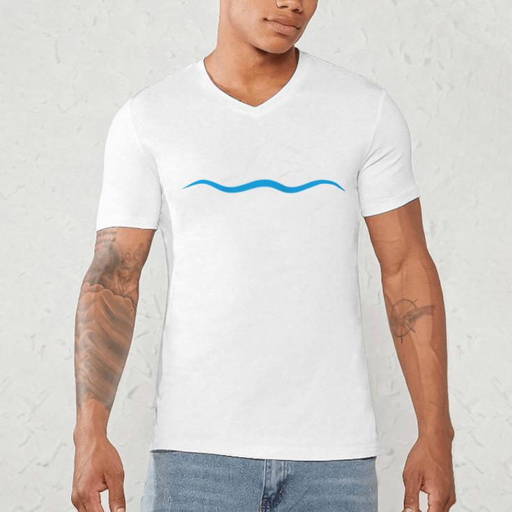 Freestyle Swimming Raglan Baseball Tee Men's V-Neck T-Shirt Freestyle Swimming Raglan Baseball Tee Men's V-Neck T-Shirt