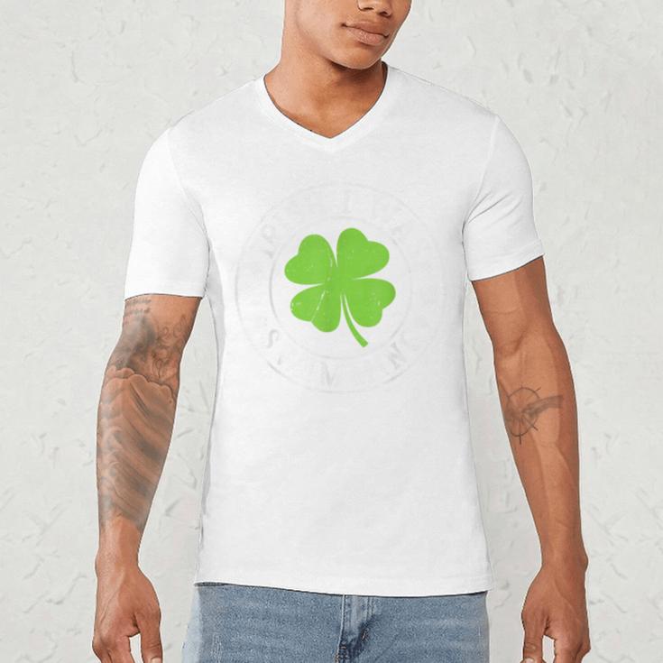 Irish I Was Swimming Shamrock St Patrick's Day Swimmer Men's V-Neck T-Shirt Irish I Was Swimming Shamrock St Patrick's Day Swimmer Men's V-Neck T-Shirt