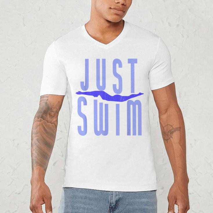 Just Swim Swimmer Swimming Men's V-Neck T-Shirt