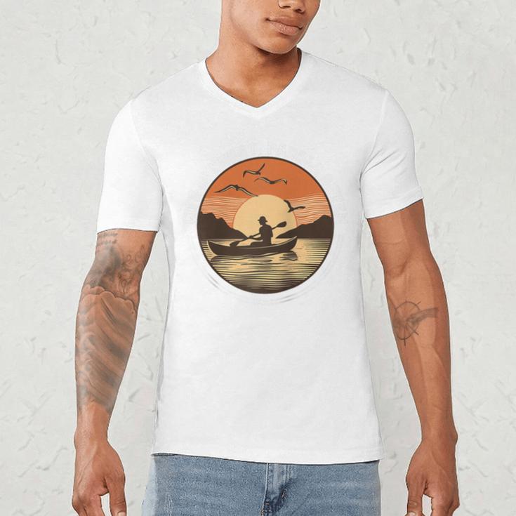 Kayak Kayaker Canoes-Boating Paddle-Life Canadier-Canoe Raglan Baseball Tee Men's V-Neck T-Shirt