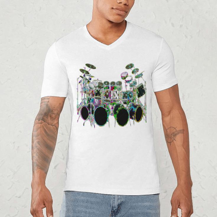 Large Drum Kit With Many Drums Men's V-Neck T-Shirt Large Drum Kit With Many Drums Men's V-Neck T-Shirt