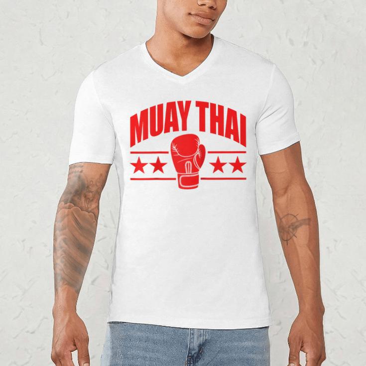 Muay Thai For Men Women Kids Mixed Martial Arts Raglan Baseball Tee Men's V-Neck T-Shirt