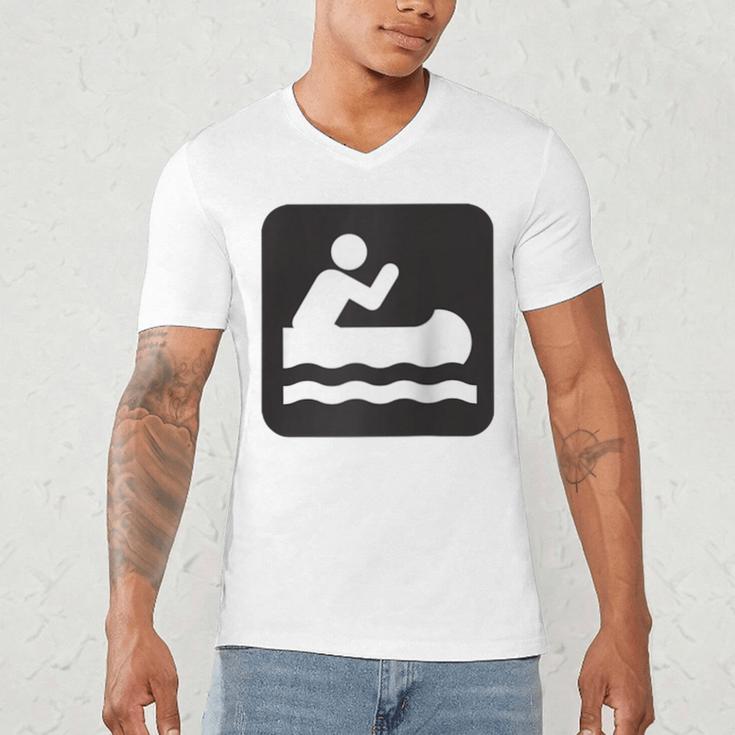 Outdoors Water Sports Canoe Canoeist Raglan Baseball Tee Men's V-Neck T-Shirt