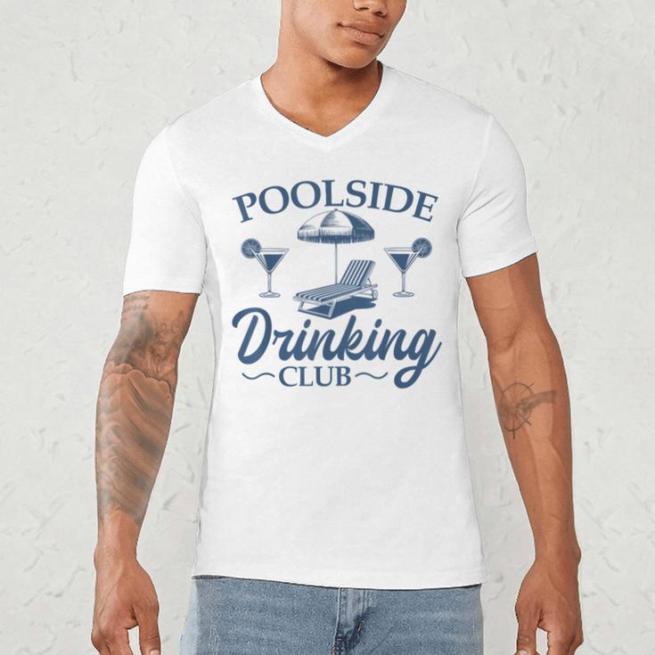 Pool Adult Poolside Drinking Club Summer Swimming Pool Party Men's V-Neck T-Shirt Pool Adult Poolside Drinking Club Summer Swimming Pool Party Men's V-Neck T-Shirt