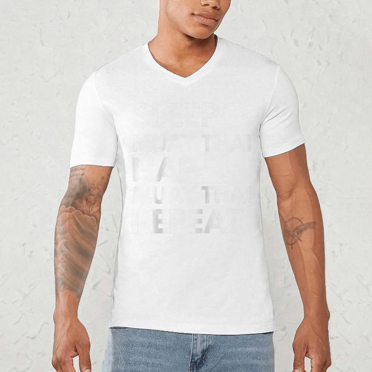 Sleep Nap Muay Thai Repeat Lover Martial Arts Raglan Baseball Tee Men's V-Neck T-Shirt Sleep Nap Muay Thai Repeat Lover Martial Arts Raglan Baseball Tee Men's V-Neck T-Shirt