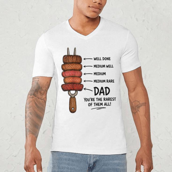 Steak BBQ Dad You'Re The Rarest Of Them All Fathers Day Raglan Baseball Tee Men's V-Neck T-Shirt