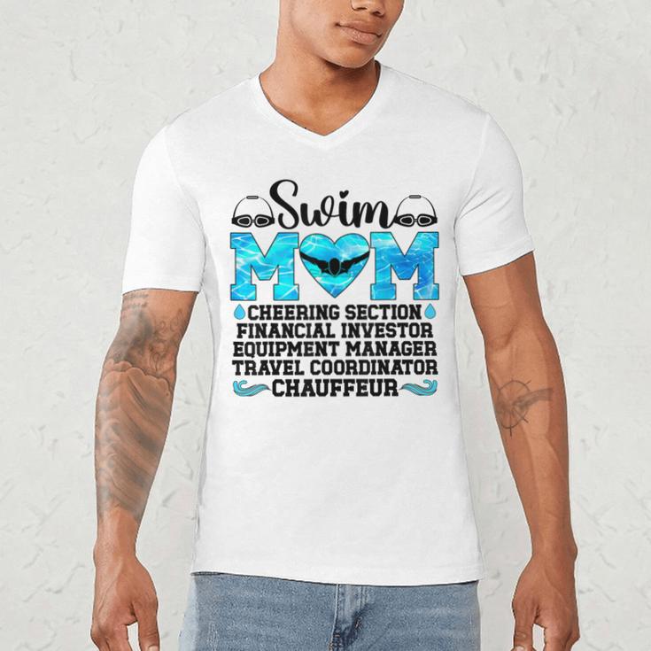 Swim Mom Definition Swimming Mother Of A Swimmer Mom Men's V-Neck T-Shirt