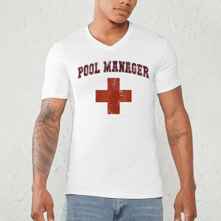 Swimming Pool Manager Beach Vacay Lifeguards Swim Cruise Men's V-Neck T-Shirt Swimming Pool Manager Beach Vacay Lifeguards Swim Cruise Men's V-Neck T-Shirt