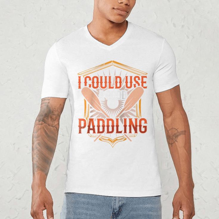 I Could Use A Good Paddling Canoe Canoeing Paddle Men Women Raglan Baseball Tee Men's V-Neck T-Shirt