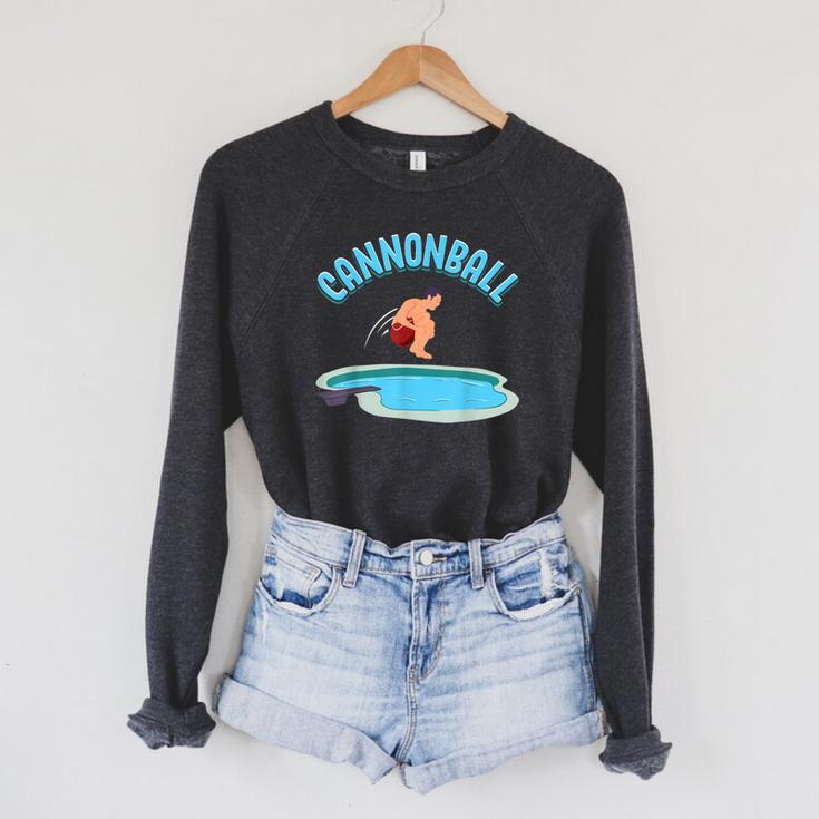 Cannonball Swimming Pool Fun Diving Diver Swimmer Cool Raglan Sleeve Sweatshirt