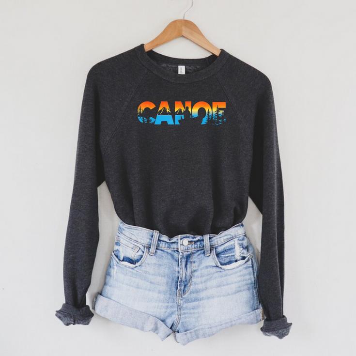 Canoe Canoeing Retro Canoe Raglan Sleeve Sweatshirt