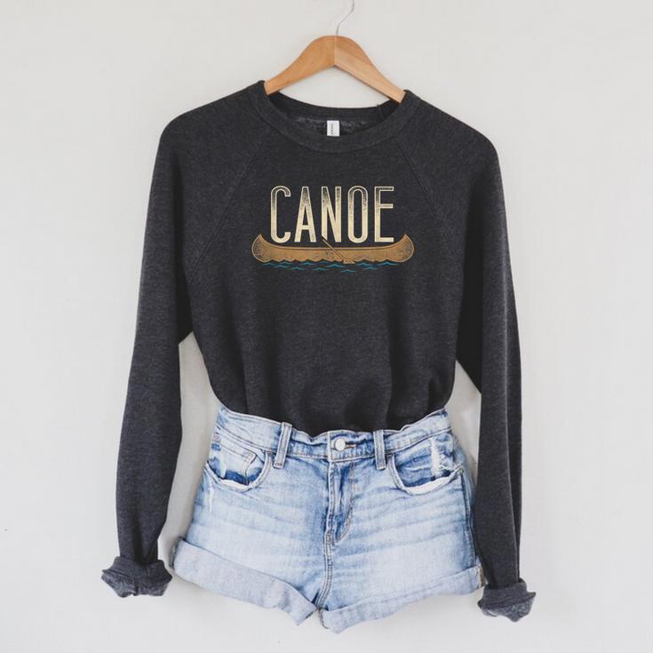 Canoe Canoeing Vintage Canoe Raglan Sleeve Sweatshirt