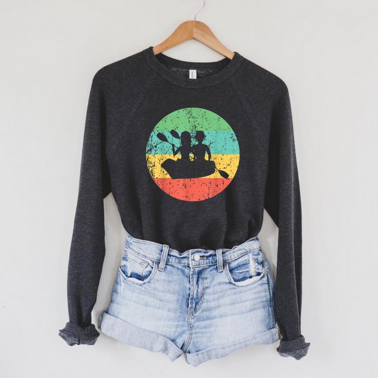 Canoeing Shirt Vintage Retro Canoe Raglan Sleeve Sweatshirt