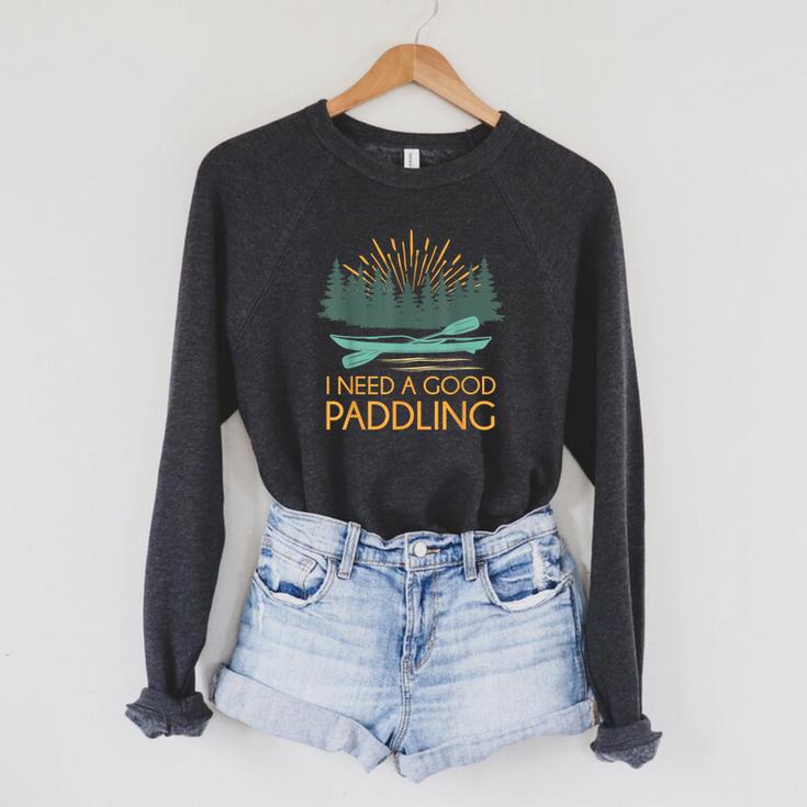Kayaking Outdoor Water Sports Canoeing Paddle Kayak Raglan Sleeve Sweatshirt