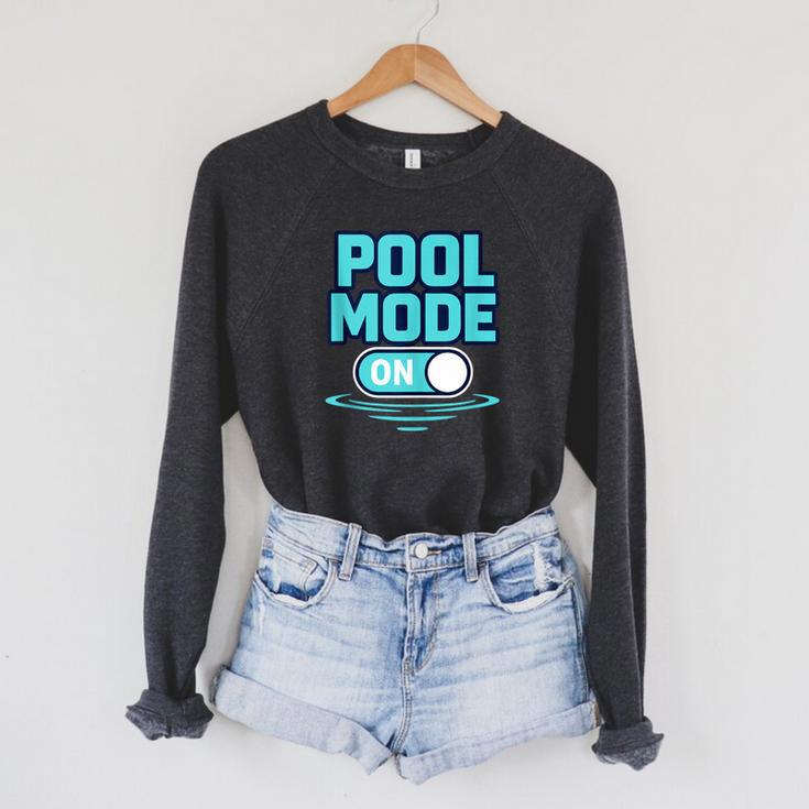 Pool Mode On Summer Swimming Vacation Raglan Sleeve Sweatshirt