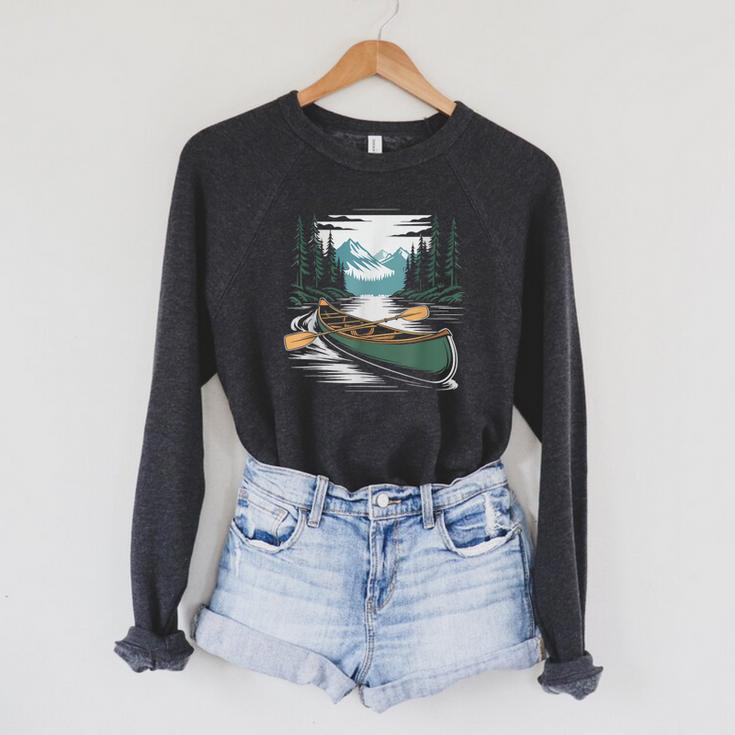 Solo Canoe Tourer Who Knows Every Rapid Campsite Portage Raglan Sleeve Sweatshirt