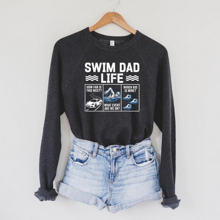 Swim Dad Life Swimmer Father's Day Swimming Daddy Raglan Sleeve Sweatshirt