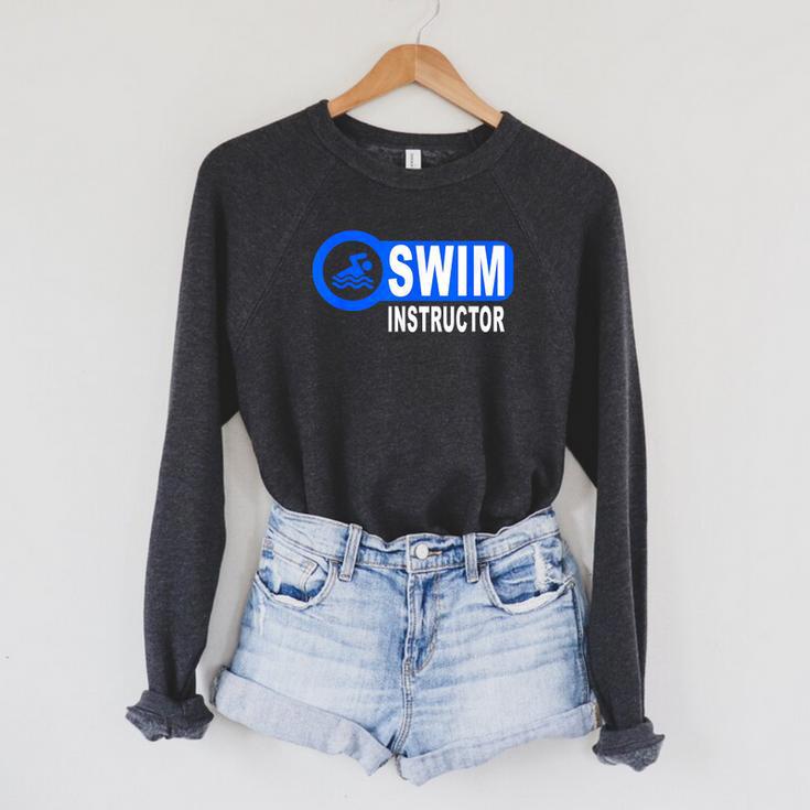 Swim Instructor Swimming Teacher Swimmer In Pool Graphic Art Raglan Sleeve Sweatshirt
