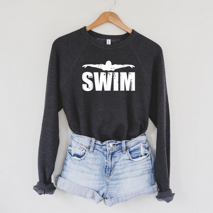 Swim Sports Swimming Water Athletic Swimmer Raglan Sleeve Sweatshirt