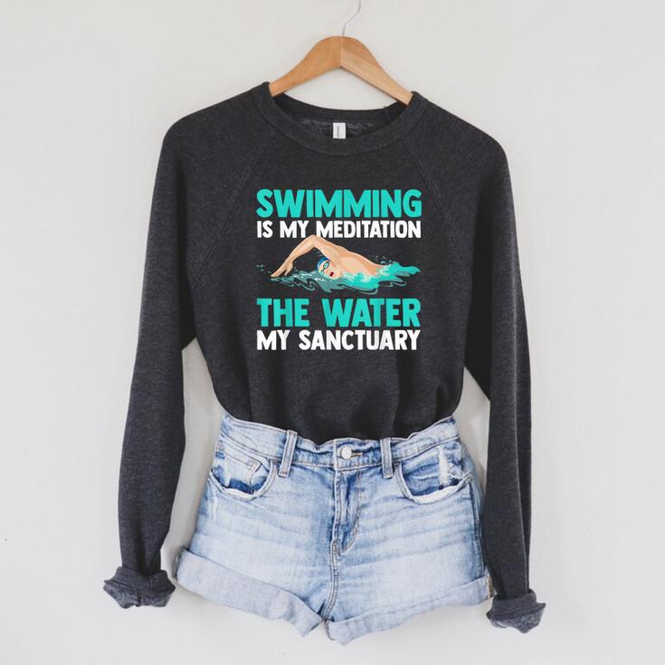 Swim Swimmers Swimming Raglan Sleeve Sweatshirt