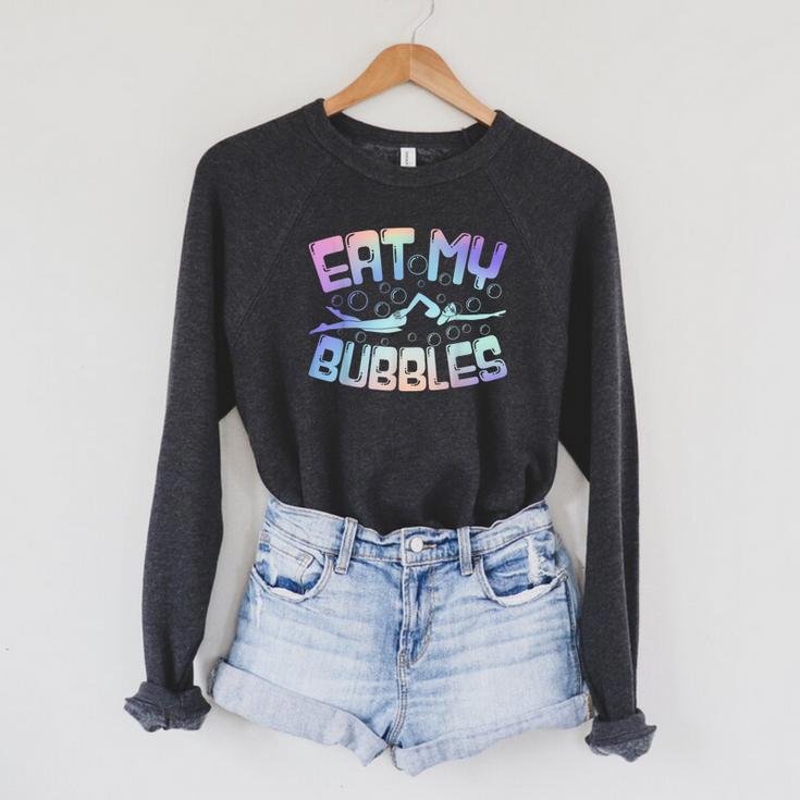 Swimming Eat My Bubbles Swim Watercolour Raglan Sleeve Sweatshirt