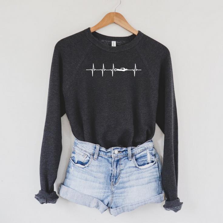 Swimming Heartbeat For Swimmers Small Raglan Sleeve Sweatshirt