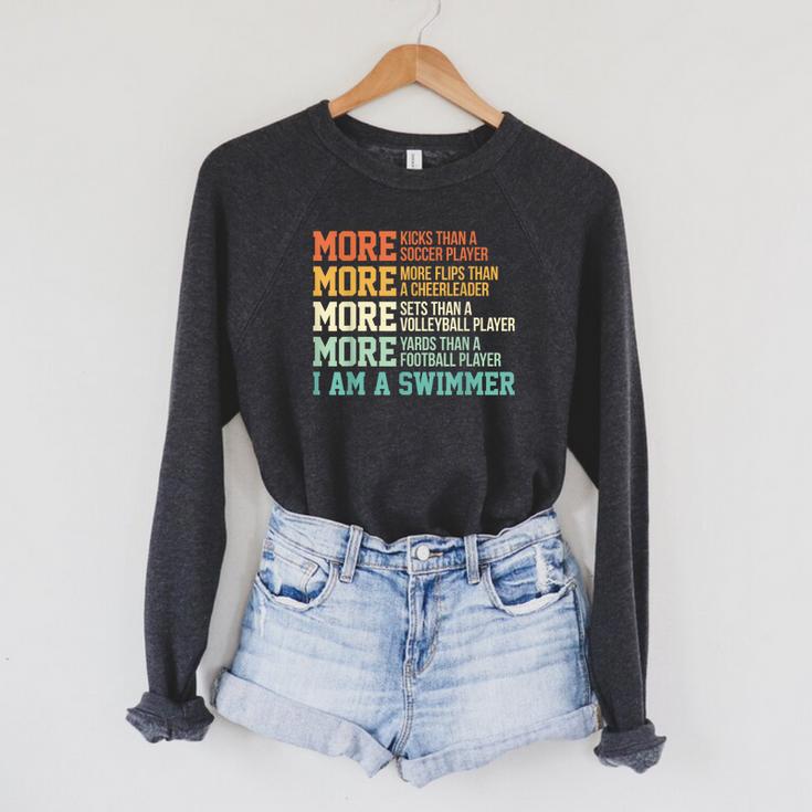 Swimming Saying Swim Swimmer Raglan Sleeve Sweatshirt