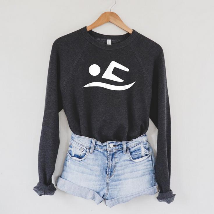 Swimming Silhouette Logo Raglan Sleeve Sweatshirt