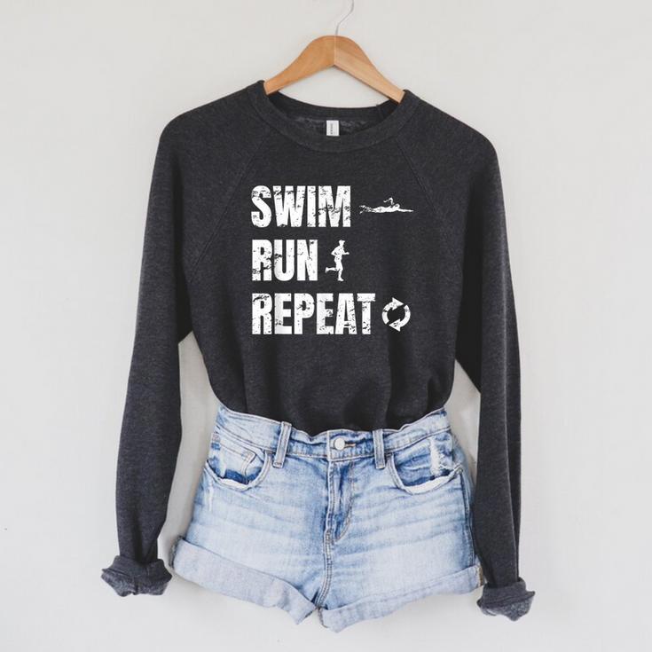 Swimrun Endurance Sports Swimming Running Swim Run Raglan Sleeve Sweatshirt