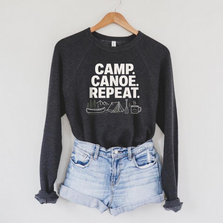 Camp Canoe Repeat Outdoor Adventure Raglan Sleeve Sweatshirt