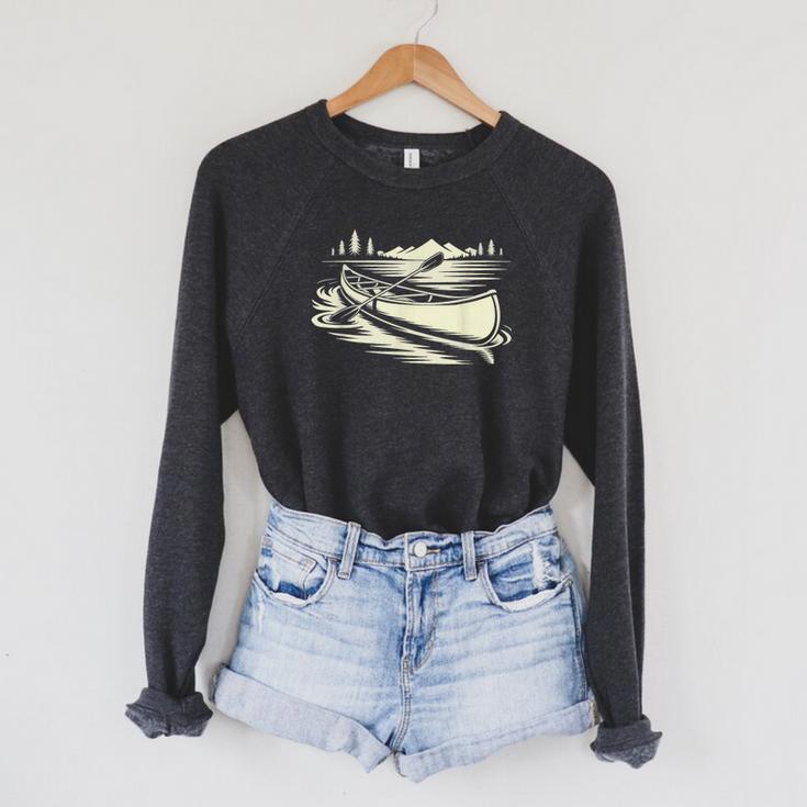 Canoe Tripper Loading Portage Pack First Light Raglan Sleeve Sweatshirt