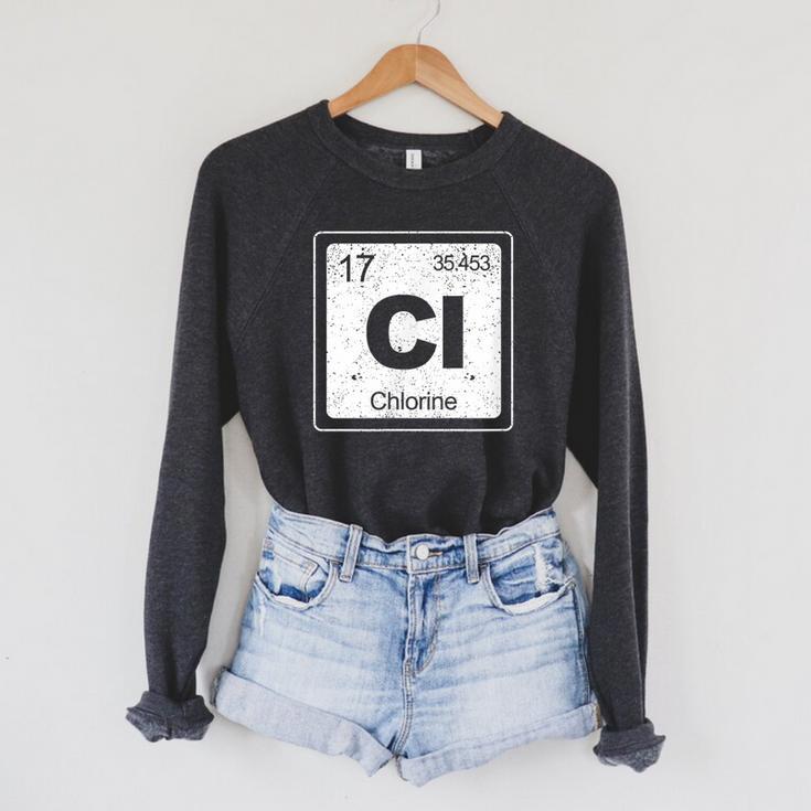 Chlorine Periodic Table Symbol Chemistry Swimming Dive Raglan Sleeve Sweatshirt Chlorine Periodic Table Symbol Chemistry Swimming Dive Raglan Sleeve Sweatshirt