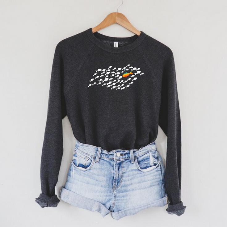 Fish Swimming Against The Current Be Yourself -Adults Kids Modern Casual Raglan Sleeve Sweatshirt Fish Swimming Against The Current Be Yourself -Adults Kids Modern Casual Raglan Sleeve Sweatshirt