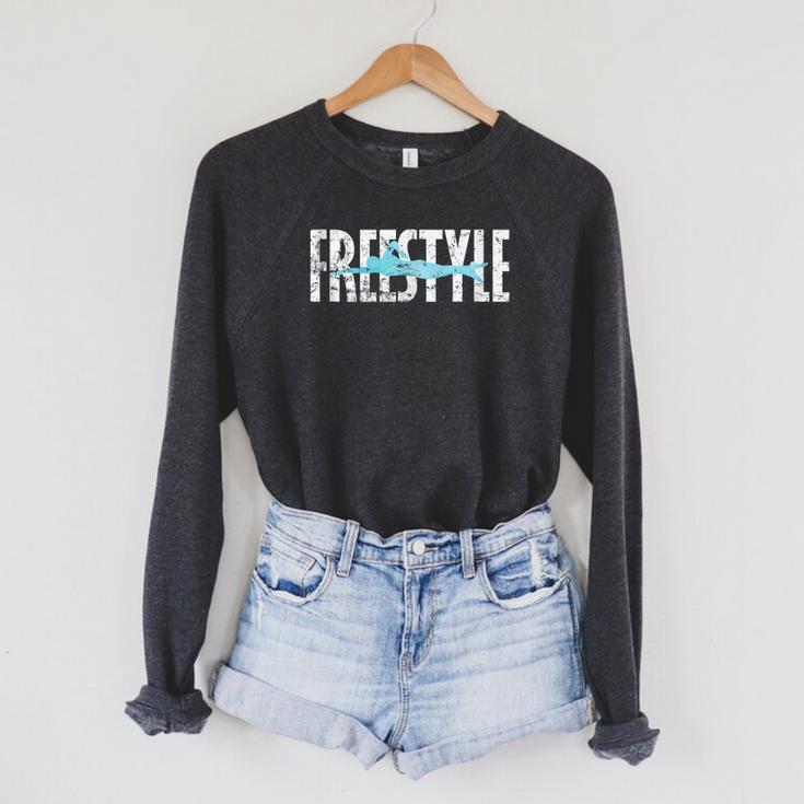 Freestyle Swimming Raglan Sleeve Sweatshirt Freestyle Swimming Raglan Sleeve Sweatshirt