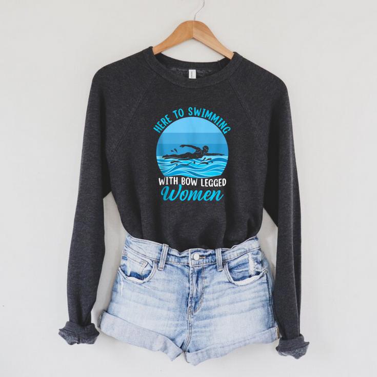 Here's To Swimming With Bow Legged Women Swimming Raglan Sleeve Sweatshirt Here's To Swimming With Bow Legged Women Swimming Raglan Sleeve Sweatshirt