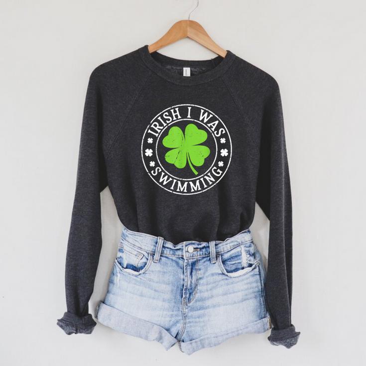 Irish I Was Swimming Shamrock St Patrick's Day Swimmer Raglan Sleeve Sweatshirt Irish I Was Swimming Shamrock St Patrick's Day Swimmer Raglan Sleeve Sweatshirt