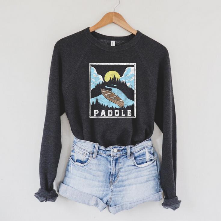 Paddle Retro Style Canoe & Outdoors Simple Canoeing Graphic Raglan Sleeve Sweatshirt Paddle Retro Style Canoe & Outdoors Simple Canoeing Graphic Raglan Sleeve Sweatshirt