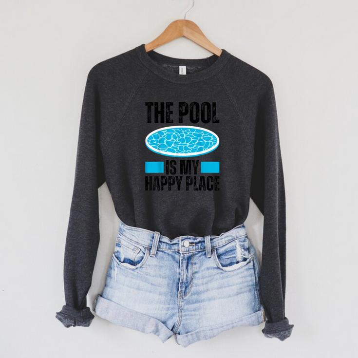 The Pool Is My Happy Place Swimming For Swimmer Raglan Sleeve Sweatshirt The Pool Is My Happy Place Swimming For Swimmer Raglan Sleeve Sweatshirt