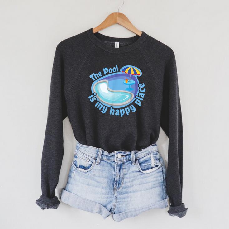 The Pool Is My Happy PlaceShirt Summer Swimming Tee Raglan Sleeve Sweatshirt The Pool Is My Happy PlaceShirt Summer Swimming Tee Raglan Sleeve Sweatshirt