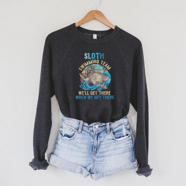 Swimmer Swim Sloth Swimming Team Retro Raglan Sleeve Sweatshirt Swimmer Swim Sloth Swimming Team Retro Raglan Sleeve Sweatshirt