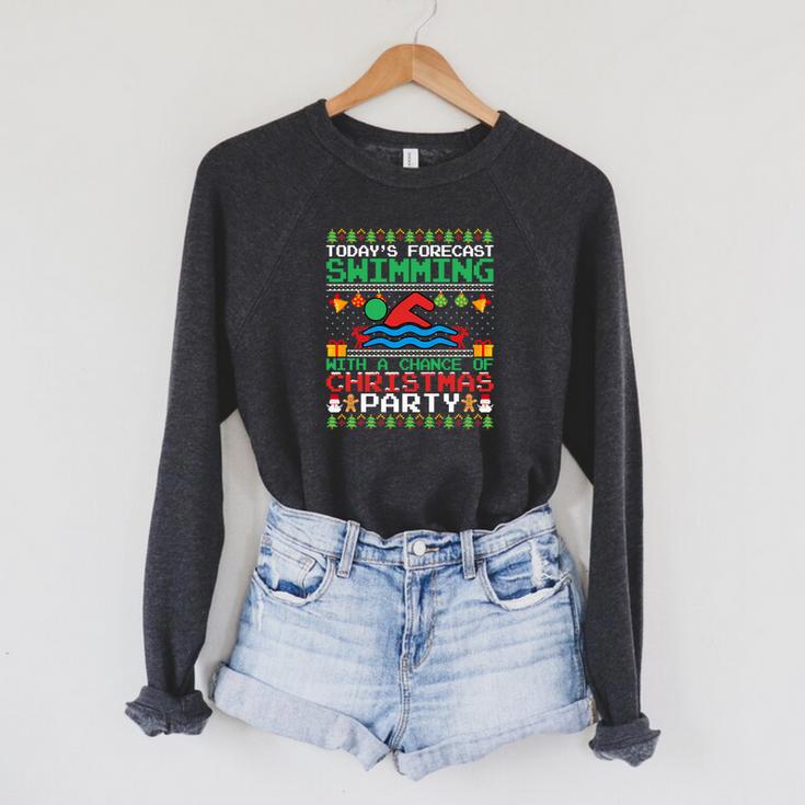 Swimming Christmas Party Swim Swimmer Christmas Ugly Style Raglan Sleeve Sweatshirt Swimming Christmas Party Swim Swimmer Christmas Ugly Style Raglan Sleeve Sweatshirt