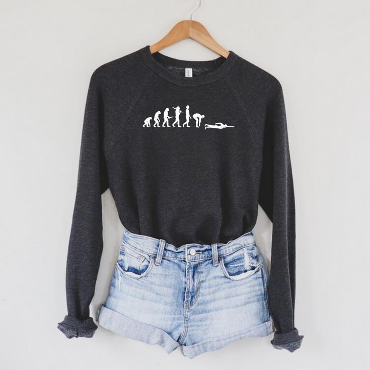 Swimming Evolution For Swimmers Raglan Sleeve Sweatshirt Swimming Evolution For Swimmers Raglan Sleeve Sweatshirt
