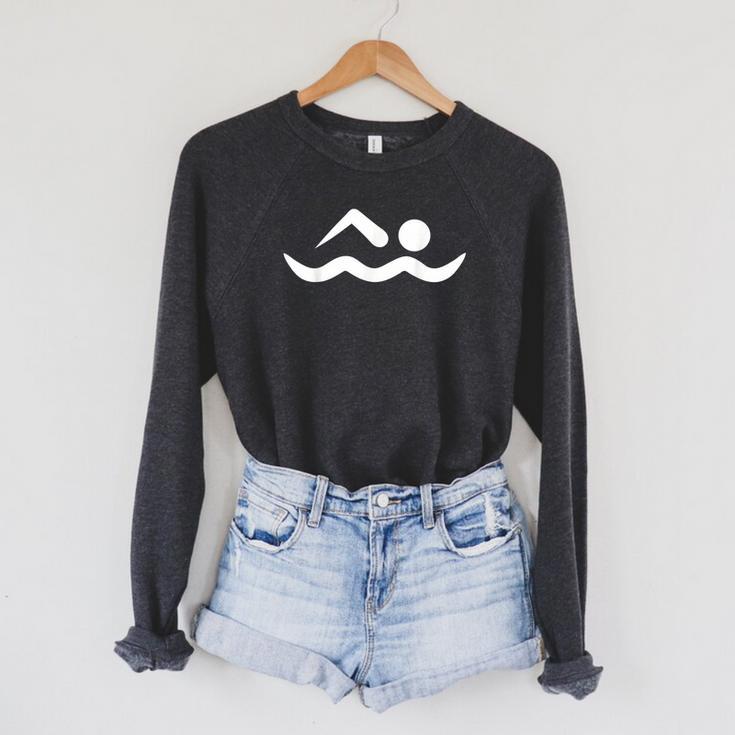 Swimming Icon Raglan Sleeve Sweatshirt