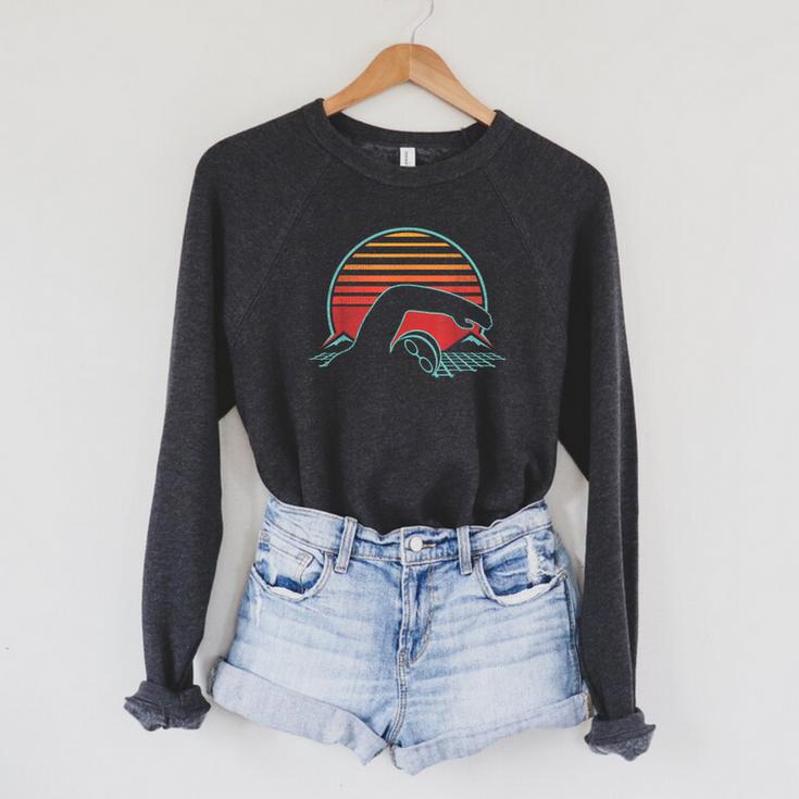 Swimming Retro Vintage 80s Style Swimmer Raglan Sleeve Sweatshirt Swimming Retro Vintage 80s Style Swimmer Raglan Sleeve Sweatshirt